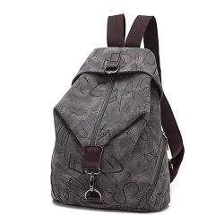 MiCoolker Canvas Backpack Sports Shoulders Bag Classic Vintage Student Satchel Bookbags Casual T ...