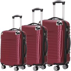 Luggage Set 3 Piece ABS Trolley Suitcase Spinner Hardshell Lightweight Suitcases TSA
