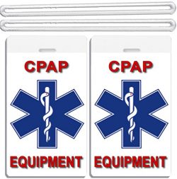 2x Medical CPAP Equipment Luggage Tags TSA Carry-On CPAP BiPAP APNEA POC APAP Respiratory Device