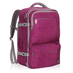 Hynes Eagle 44L Carry on Backpack Flight Approved Compression Travel Pack Cabin Bag, Purple