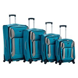 Rockland 4PC Impact Spinner Luggage Set, Turquoise, One Size