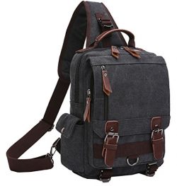 Berchirly One Strap Sling Canvas Cross Body 13.3-inch Laptop Messenger Bag Travel Shoulder Backpack