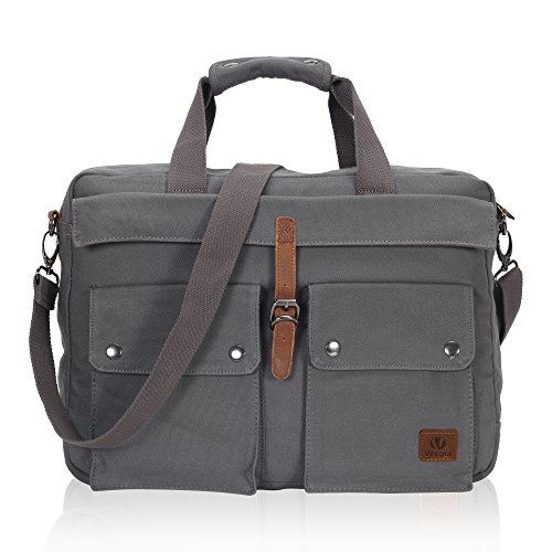 Veegul 17 inch Multifunctional Canvas Laptop Bag Carry on Computer
