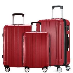 Fochier Luggage 3 Piece Set Lightweight Expandable Spinner Suitcase