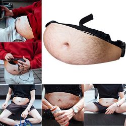 Dad Bag Unisex Belly Fanny Fake Waist Pack with Zipper Adjustable Belt