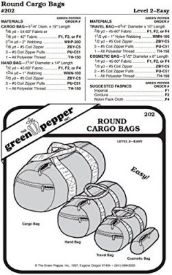 Round Cargo Bags #202 Duffel Gym Travel Cosmetic (Sewing Pattern Only)