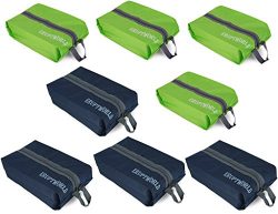 Shoe Bags for Travel Storage Gym Waterproof Nylon With Zipper for Men & Women (4 Green & ...