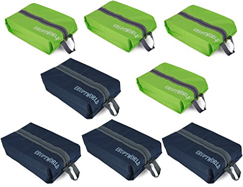 Shoe Bags for Travel Storage Gym Waterproof Nylon With Zipper for Men & Women (4 Green & ...