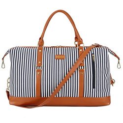 BAOSHA HB-14 Canvas Travel Tote Duffel Bag Carry on Weekender Overnight Bag Oversized for Women  ...