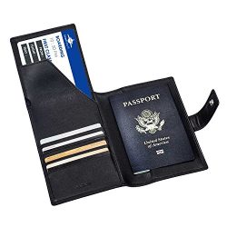 Passport Holder – Travel Document Holder Genuine Leather Rfid Blocking Wallet Passport Cov ...
