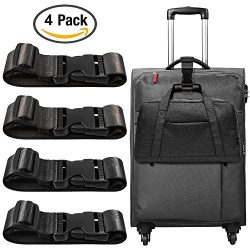 4 Pack Add a Bag Luggage Strap, Miaostar Adjustable Travel Suitcase Belt Attachment Accessories  ...
