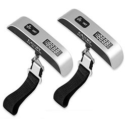 Camry Digital Hanging Postal Luggage Scale Temperature Sensor 110lb/50kg Silver/black, 2pack