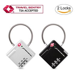 TSA Lock 2pcs Suitcase Luggage Lock Travel Backpack 3-Digit Combination Security Padlock with Op ...