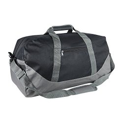 21″ Large Duffle Bag with Adjustable Strap (Black-Gray)