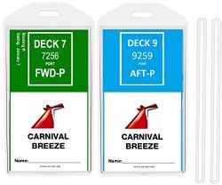 8 Pack Cruise Ship Luggage Tags (Wide) for PRINCESS, CARNIVAL, COSTA, HOLLAND AMERICA, P&O,  ...