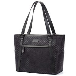 Womens Laptop Bag, BRINCH Stylish Nylon Zip Red Dot Laptop Tote Purse Shopping Bag Carry Travel  ...