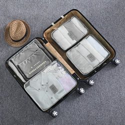 6pc Waterproof Travel Luggage Organizer Storage bag Durable Packing Compression Pouches 3 Travel ...