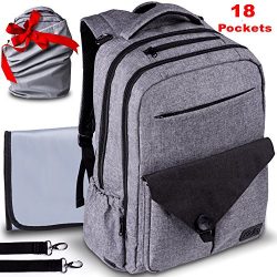 Travel Waterproof Laptop Backpack Diaper Bag – for Smart Mom and Dad – Stylish Design, Ins ...