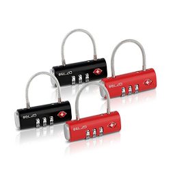 Elzo TSA Approved Luggage Locks – Easy Read Dials and Alloy Body (1, 2 & 4 Pack)