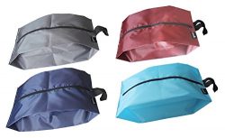 Misslo Portable Nylon Travel Shoe Bags with Zipper Closure (Pack 4, MIX COLOR)
