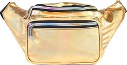 SoJourner Fanny Pack – Galaxy, Rave, Festival, Holographic (Holographic Gold)