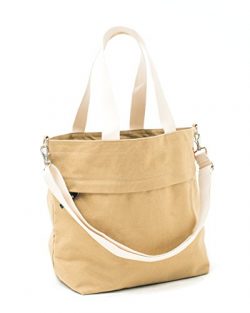 Canvas Market Tote by Abbot Fjord – Large Travel Bag With Outer Zipper Pocket (Tan)