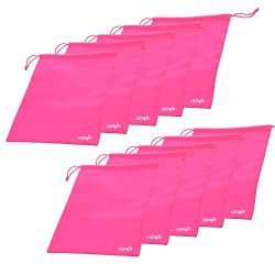 Cosmos ® 10 Pcs Women’s Hot Pink Non-Woven Drawstring Shoe Bags for Travel Carrying, 13-3/ ...