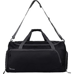 OXA Lightweight Foldable Travel Duffel Bag with Shoes Bag, Black