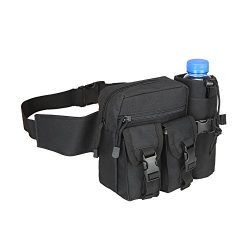 Teammao Tactical Waist Pack Fanny Pack Military Waist Bag with Water Bottle Holder Cycling Campi ...