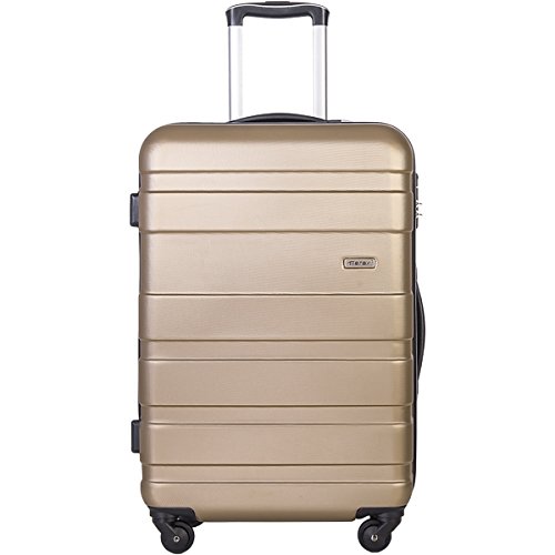 Merax Afuture 20 24 28 inch Luggage Lightweight Spinner Suitcase (28-Consignment, Gold)