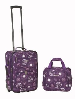 Rockland Luggage 2 Piece Set, Purple Pearl, Medium