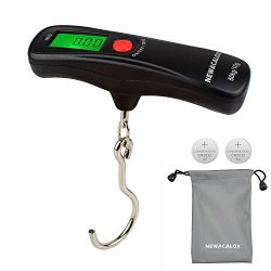 Luggage scale 110lb, 2 Battery, 1 Plastic Case, Digital Luggage Travel Scale Weigh Suitcases Han ...