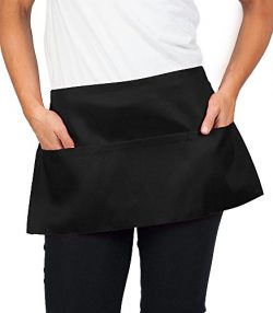 6 Pack – Black Waist Apron, 11 inch