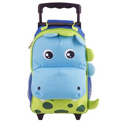 Yodo Zoo 3-Way Toddler Backpack with Wheels or Little Kids Rolling Suitcase Luggage, with Front  ...