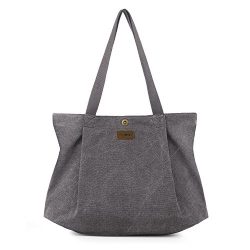 SMRITI Canvas Tote Bag for Women School Work Travel and Shopping – Light grey