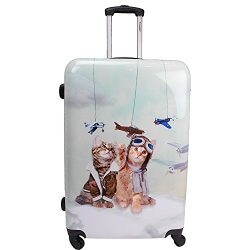 Chariot 20″ Lightweight Spinner Carry-on Upright Suitcase, Cat Pilots