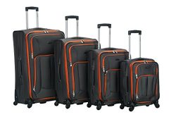 Rockland 4PC Impact Spinner Luggage Set, Charcoal, One Size