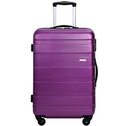 Merax MT Imagine Luggage Set 3 Piece Spinner Suitcase 20 24 28inch (Purple-20inch)
