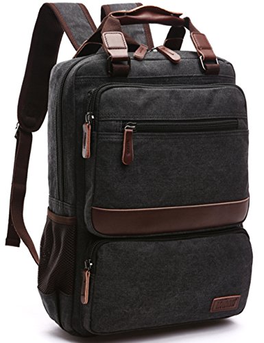 Canvas Backpack, Aidonger Canvas School Backpack Hiking Travel Rucksack ...