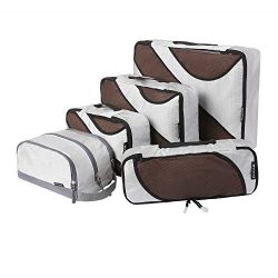 4 Set Packing Cubes,Travel Luggage Packing Organizers with Toiletry Bag Grey