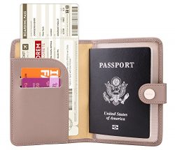 Zoppen Rfid Blocking Travel Passport Holder Cover Slim Id Card Case (33# Dusty Pink)