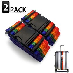 Adjustable Travel Luggage straps Suitcase Belts for Travel Bag Accessories With Address Tag 2Pac ...