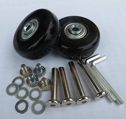 2 Set of Luggage Suitcase Replacement Wheels with ABEC 608zz Bearings, Packaged with our own des ...