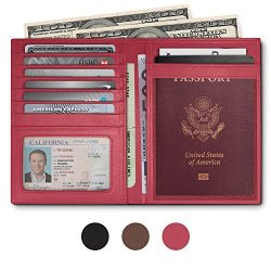 RFID Blocking Leather Passport Holder For Men and Women – Pink