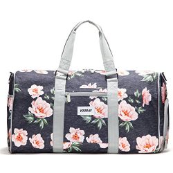 Vooray Trepic 21″ Weekender Duffel Bag with Shoe Pocket, Rose Floral Navy