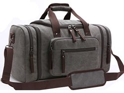 Canvas Duffel Bag, Aidonger Vintage Canvas Weekender Bag Travel Bag Sports Duffel with Shoulder  ...