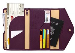 Zoppen Mulit-purpose Rfid Blocking Travel Passport Wallet (Ver.4) Tri-fold Document Organizer Ho ...