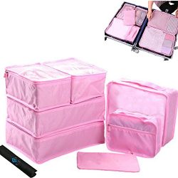 Cocoly 8 pcs travel Packing Cubes Luggage Packing Organizers with shoe bag