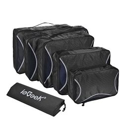 Travel Organizer Packing Cubes 6 Set, ieGeek Travel Luggage Cube Set Lightweight with Laundry/Sh ...