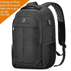 Laptop Backpack, Sosoon Business Bags with USB Charging Port Anti-Theft Water Resistant Polyeste ...